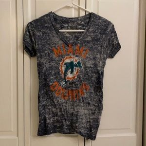 Distressed Miami Dolphins v-neck